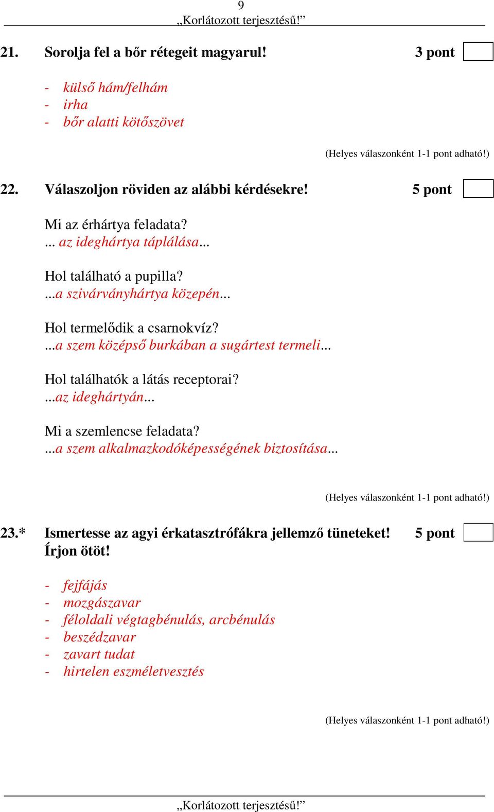 ...a szem középső burkában a sugártest termeli... Hol találhatók a látás receptorai?...az ideghártyán... Mi a szemlencse feladata?