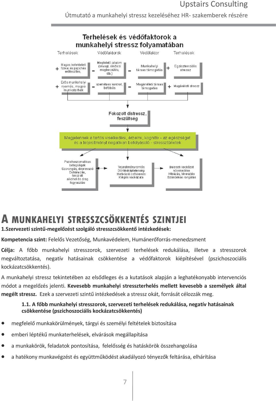 terhelések redukálása, illetve a stresszorok megváltoztatása, negatív hatásainak csökkentése a védőfaktorok kiépítésével (pszichoszociális kockázatcsökkentés).