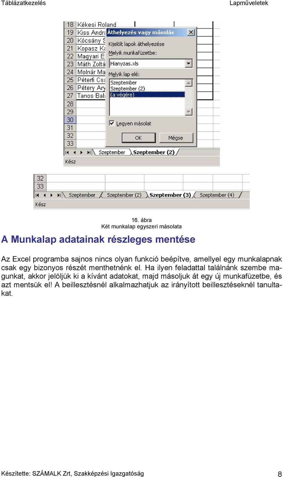 Ha ilyen feladattal találnánk szembe magunkat, akkor jelöljük ki a kívánt adatokat, majd másoljuk át egy új