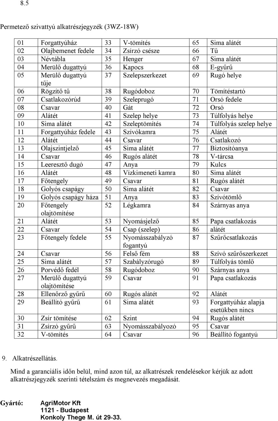 41 Szelep helye 73 Túlfolyás helye 10 Sima alátét 42 Szeleptömítés 74 Túlfolyás szelep helye 11 Forgattyúház fedele 43 Szívókamra 75 Alátét 12 Alátét 44 Csavar 76 Csatlakozó 13 Olajszintjelző 45 Sima