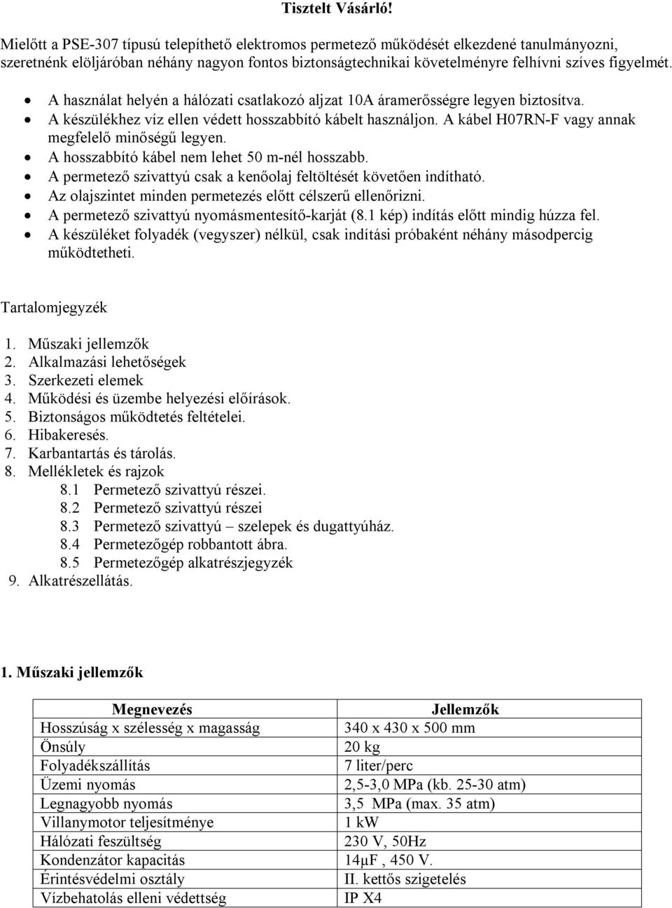 TELEPÍTHETŐ ELEKTROMOS PERMETEZŐ-SZIVATTYÚ - PDF Ingyenes letöltés