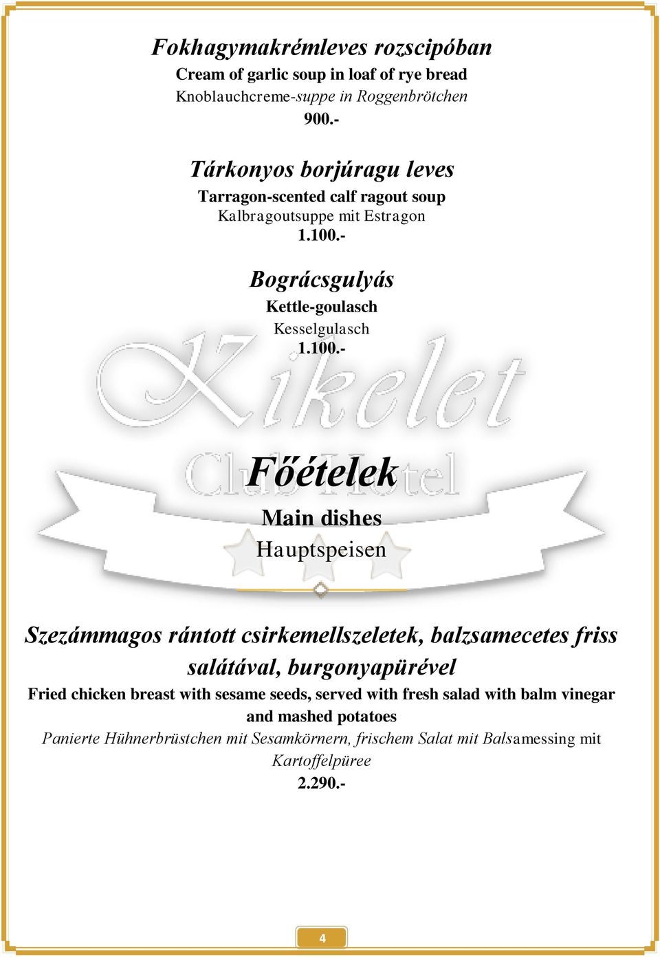 - Bográcsgulyás Kettle-goulasch Kesselgulasch 1.100.