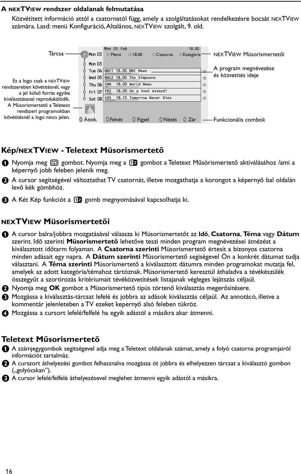 A Müsorismertető a Teletext rendszeri programokban kővétitésnél a logo nincs jelen. Mon 05 Feb 18.00 Mon 03 Mon 03 Menü 18.00 Csatorna Kategória Tue 04 BBC1 18.00 BBC News Wed 05 BBC2 18.