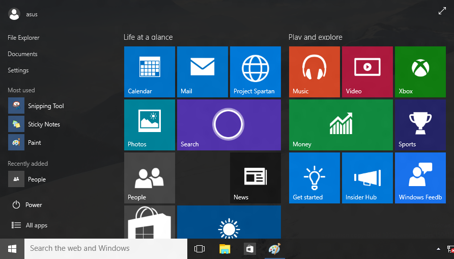 A Windows UI használata Windows felhasználói felület (UI) a Windows 10 rendszerben használatos csempe alapú megjelenítés.