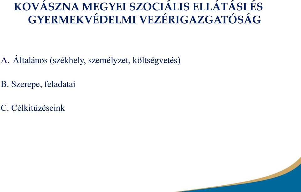 Általános (székhely, személyzet,