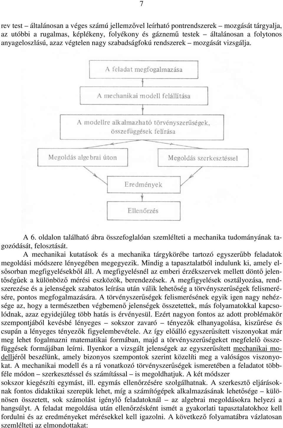 mechaka kutatások és a mechaka tárgykörébe tartoó egyserőbb feladatok megoldás módsere léyegébe megegyek. Mdg a tapastalatból duluk k, amely elsısorba megfgyelésekbıl áll.