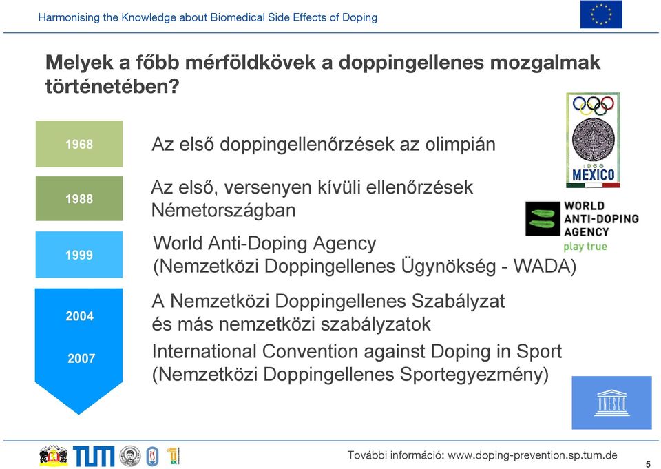 Németországban World Anti-Doping Agency (Nemzetközi Doppingellenes Ügynökség - WADA) A Nemzetközi