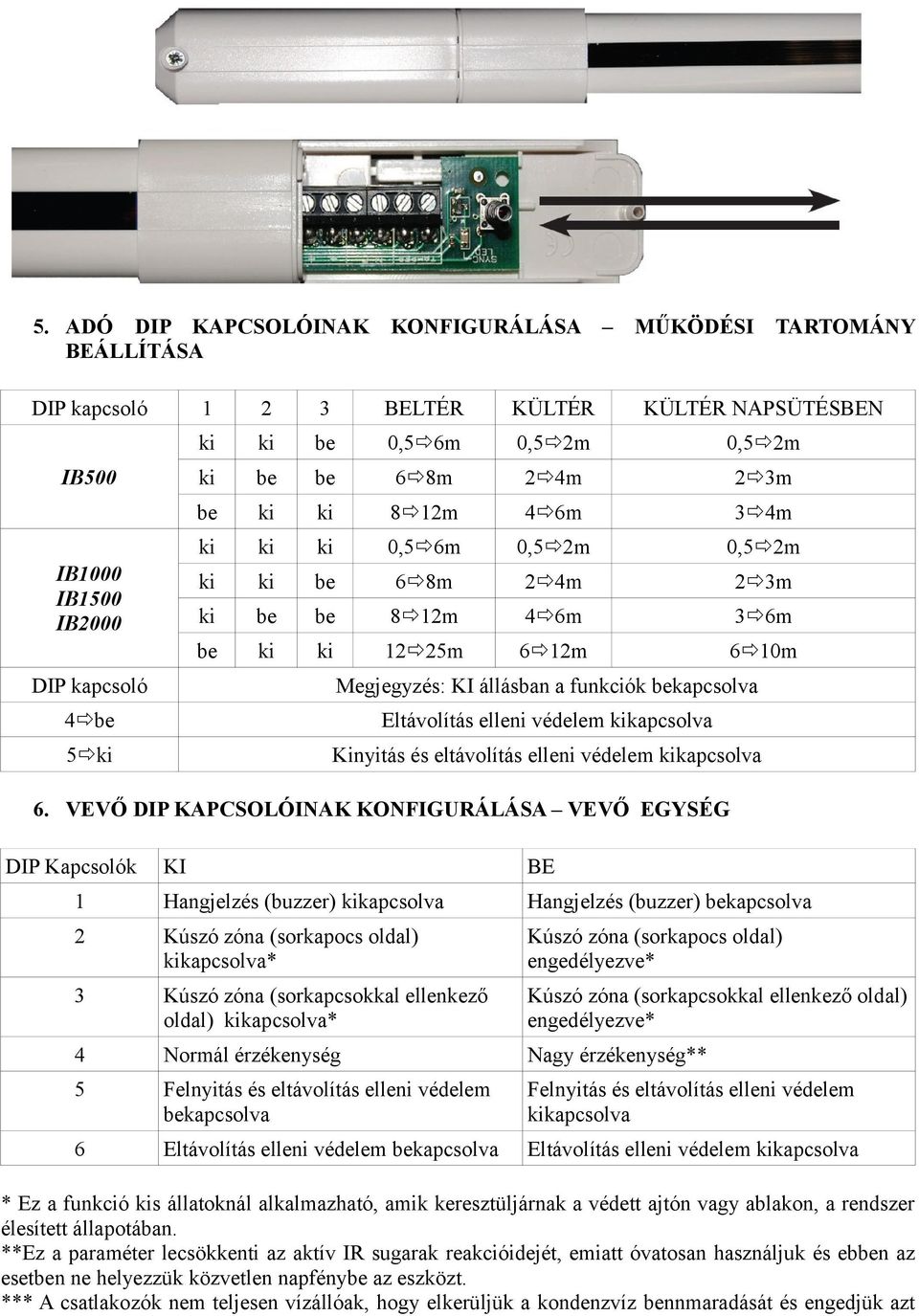 bekapcsolva Eltávolítás elleni védelem kikapcsolva Kinyitás és eltávolítás elleni védelem kikapcsolva 6.