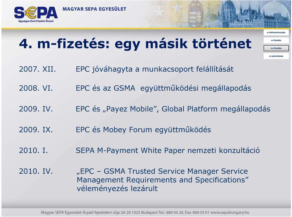 EPC és Payez Mobile, Global Platform megállapodás 2009. IX