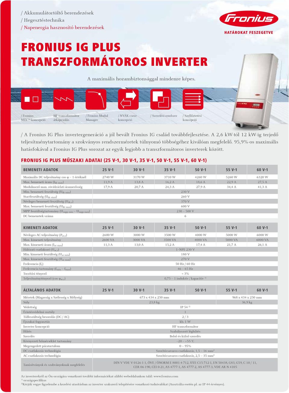 FRONIUS IG PLUS TRANSZFORMÁTOROS INVERTER - PDF Free Download