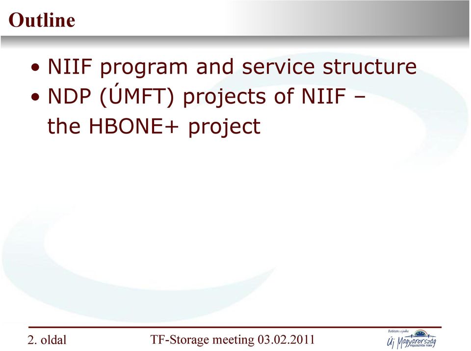 (ÚMFT) projects of NIIF