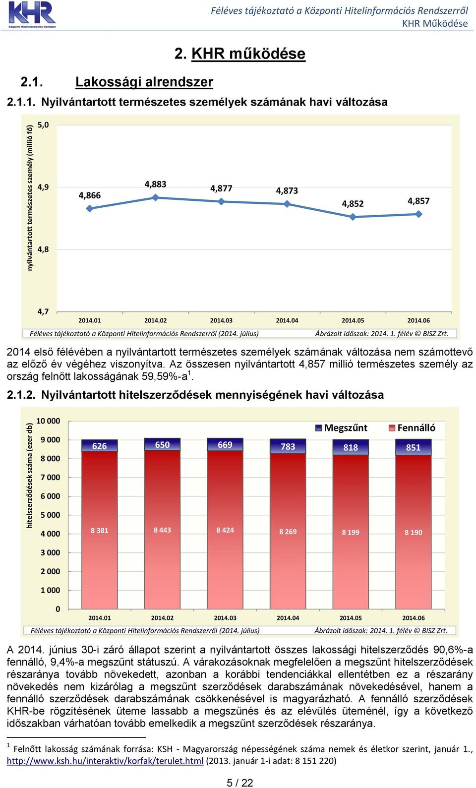 214 első félévében a nyilvántartott természetes személyek számának változása nem számottevő az előző év végéhez viszonyítva.