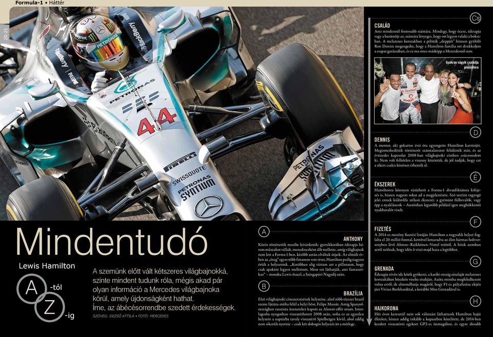 Gyakran vágyik családja jelenlétére Mindentudó Lewis Hamilton A Z -tól -ig A szemünk előtt vált kétszeres világbajnokká, szinte mindent tudunk róla, mégis akad pár olyan információ a Mercedes