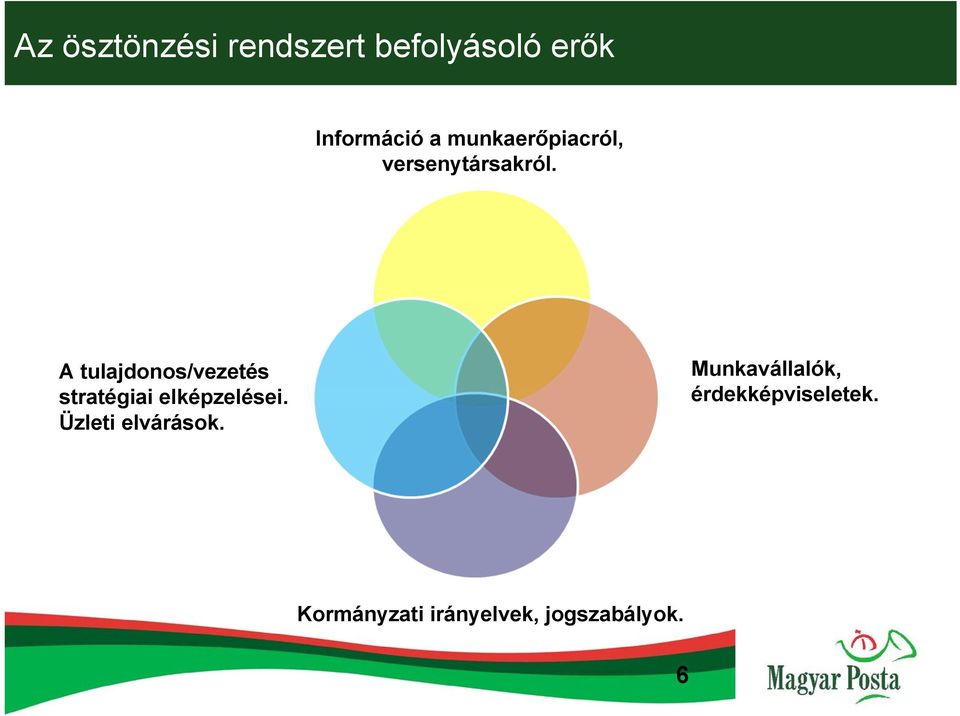 A tulajdonos/vezetés stratégiai elképzelései.