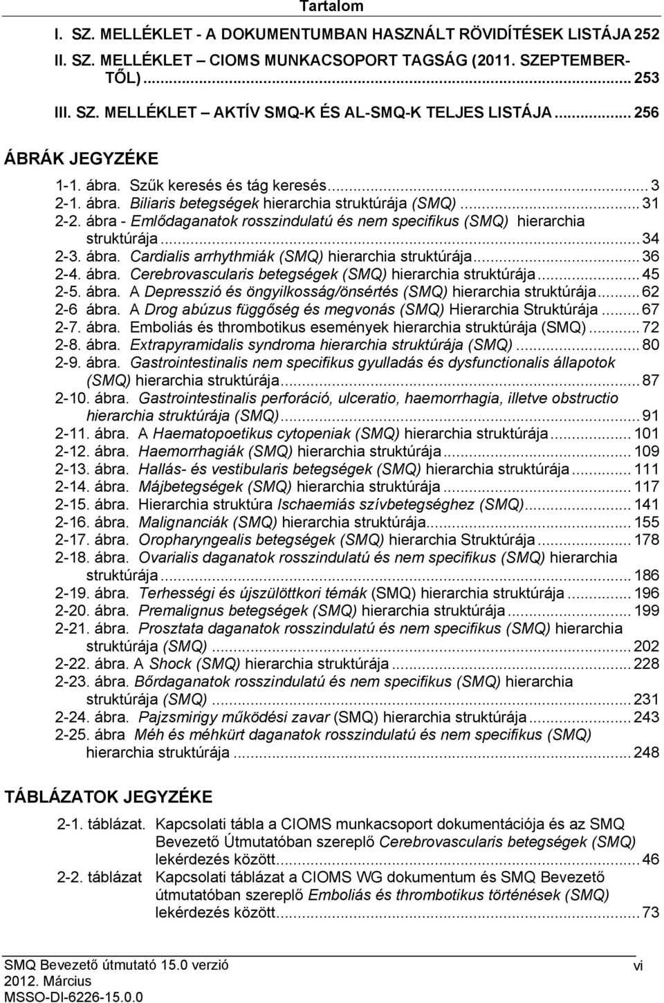 ábra - Emlődaganatok rosszindulatú és nem specifikus (SMQ) hierarchia struktúrája... 34 2-3. ábra. Cardialis arrhythmiák (SMQ) hierarchia struktúrája... 36 2-4. ábra. Cerebrovascularis betegségek (SMQ) hierarchia struktúrája.