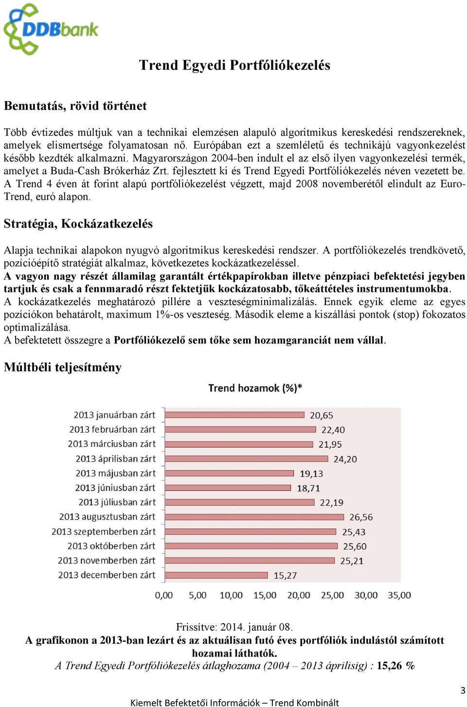 fejlesztett ki és Trend Egyedi Portfóliókezelés néven vezetett be. A Trend 4 éven át forint alapú portfóliókezelést végzett, majd 2008 novemberétől elindult az Euro- Trend, euró alapon.