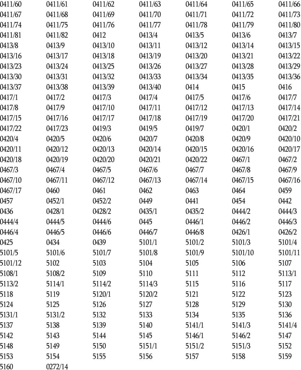 0413/31 0413/32 0413/33 0413/34 0413/35 0413/36 0413/37 0413/38 0413/39 0413/40 0414 0415 0416 0417/1 0417/2 0417/3 0417/4 0417/5 0417/6 0417/7 0417/8 0417/9 0417/10 0417/11 0417/12 0417/13 0417/14