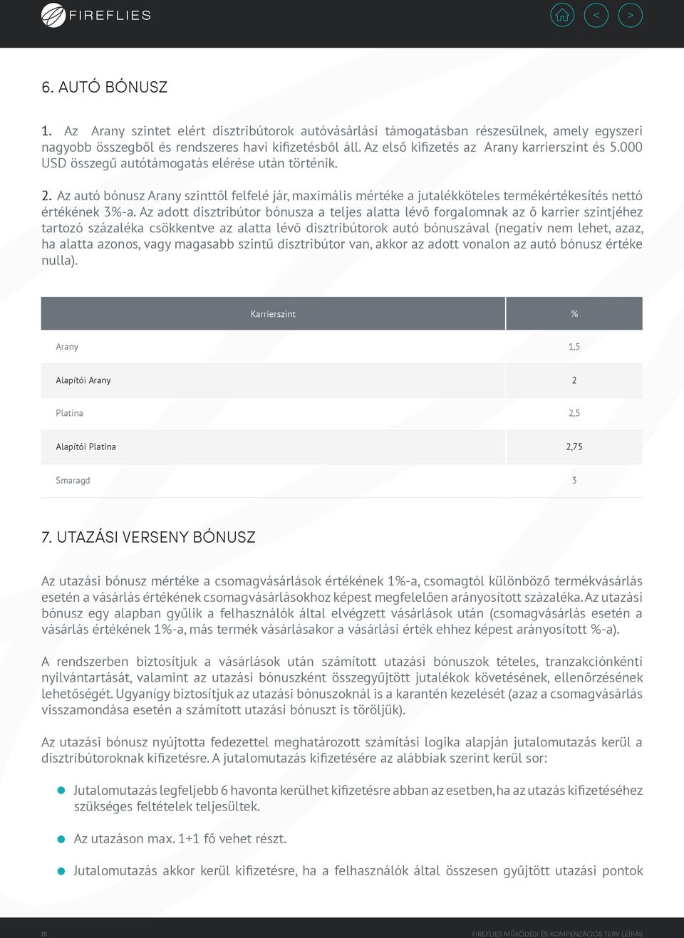 Az autó bónusz Arany szinttől felfelé jár, maximális mértéke a jutalékköteles termékértékesítés nettó értékének 3%-a.