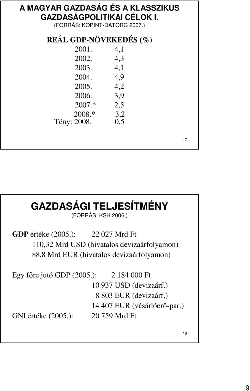 ) GDP értéke (2005.