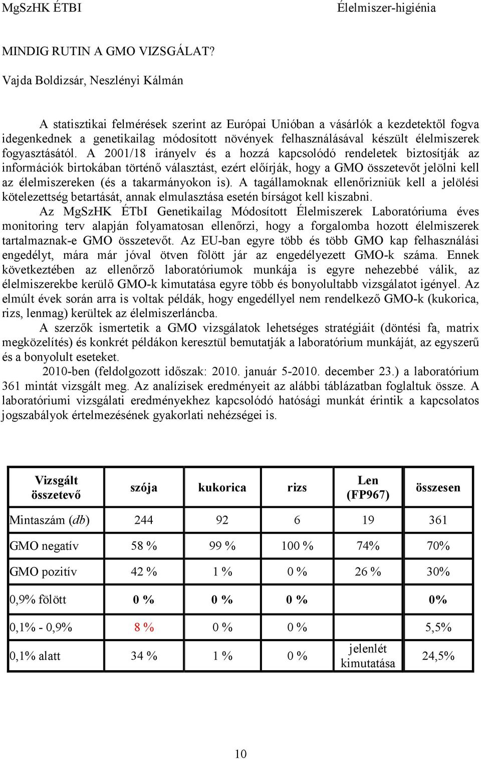 élelmiszerek fogyasztásától.