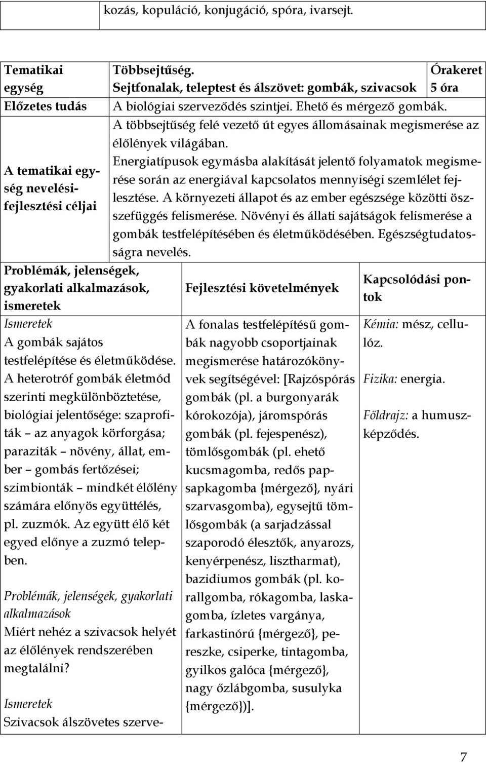 A heterotróf gombák életmód szerinti megkülönböztetése, biológiai jelentősége: szaprofiták az anyagok körforgása; paraziták növény, állat, ember gombás fertőzései; szimbionták mindkét élőlény számára