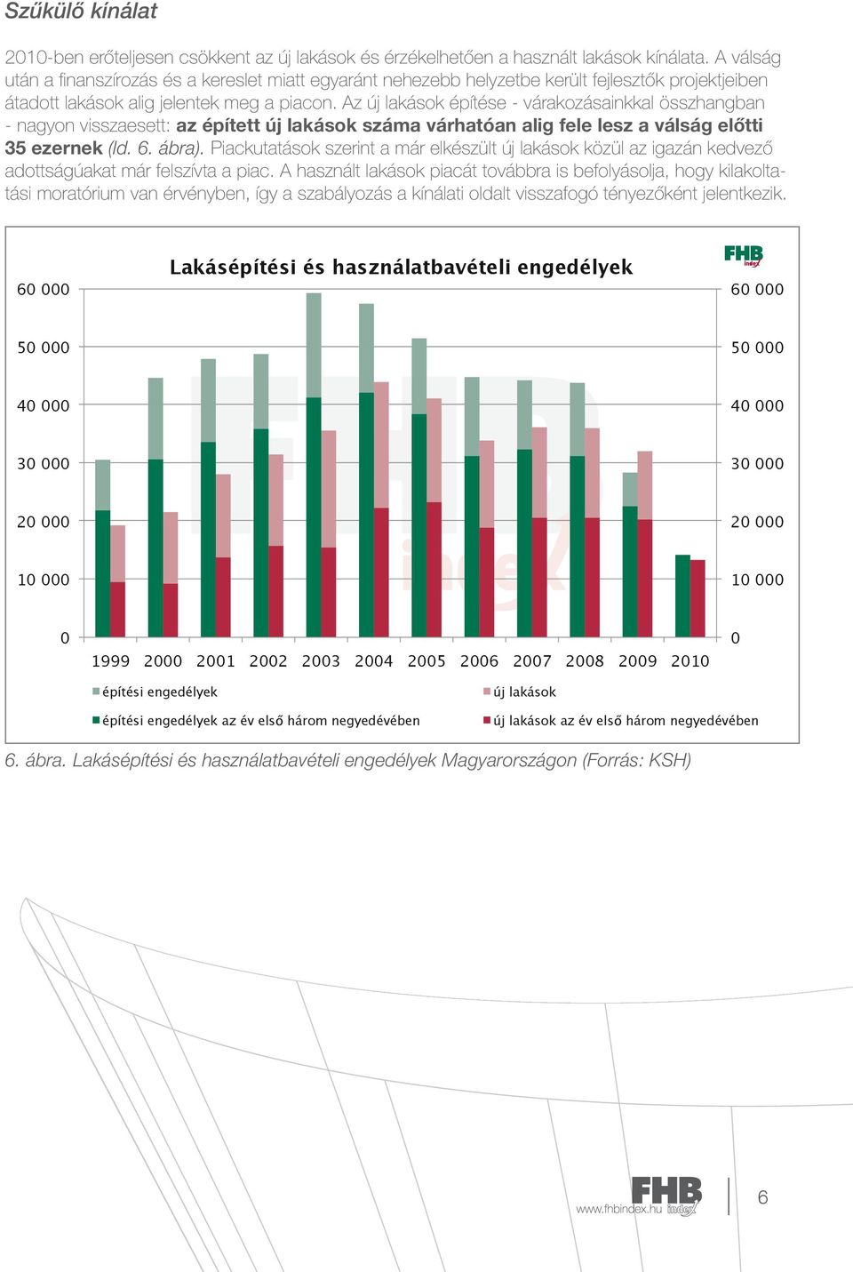 Az új lakások építése - várakozásainkkal összhangban - nagyon visszaesett: az épített új lakások száma várhatóan alig fele lesz a válság előtti 35 ezernek (ld. 6. ábra).