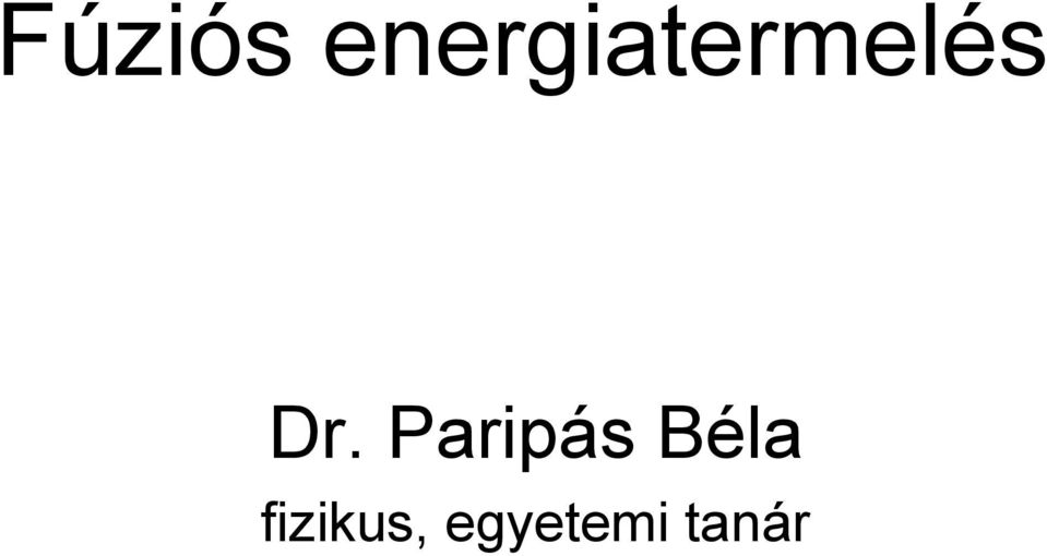 Dr. Paripás