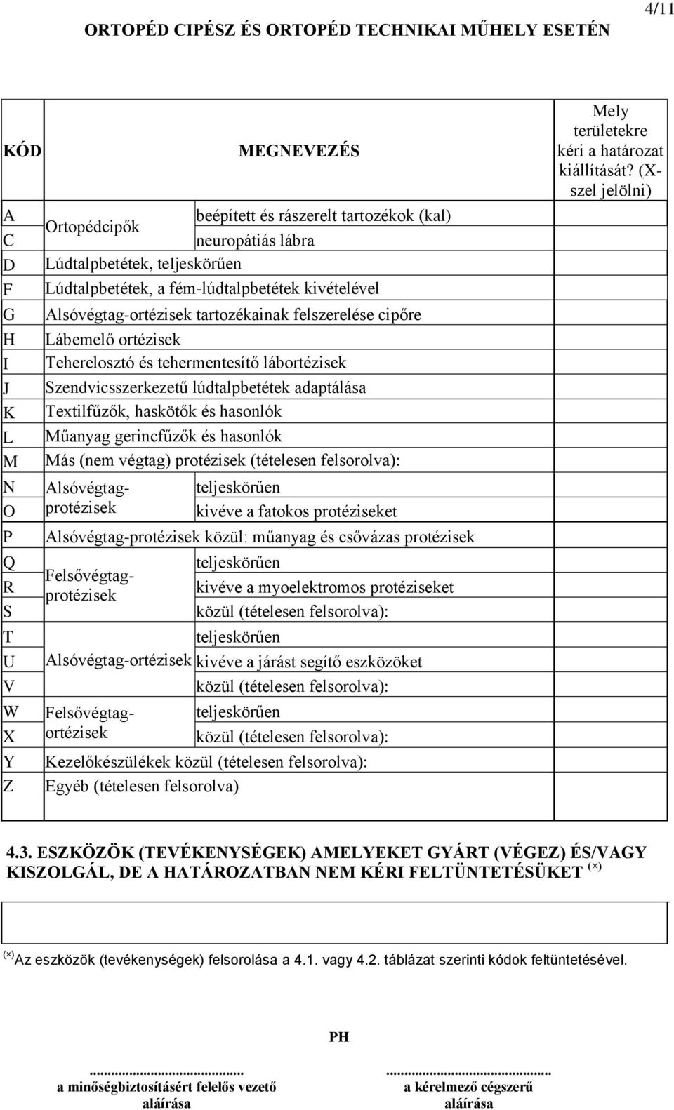 Szendvicsszerkezetű lúdtalpbetétek adaptálása Textilfűzők, haskötők és hasonlók Műanyag gerincfűzők és hasonlók Más (nem végtag) protézisek (tételesen felsorolva): teljeskörűen kivéve a fatokos