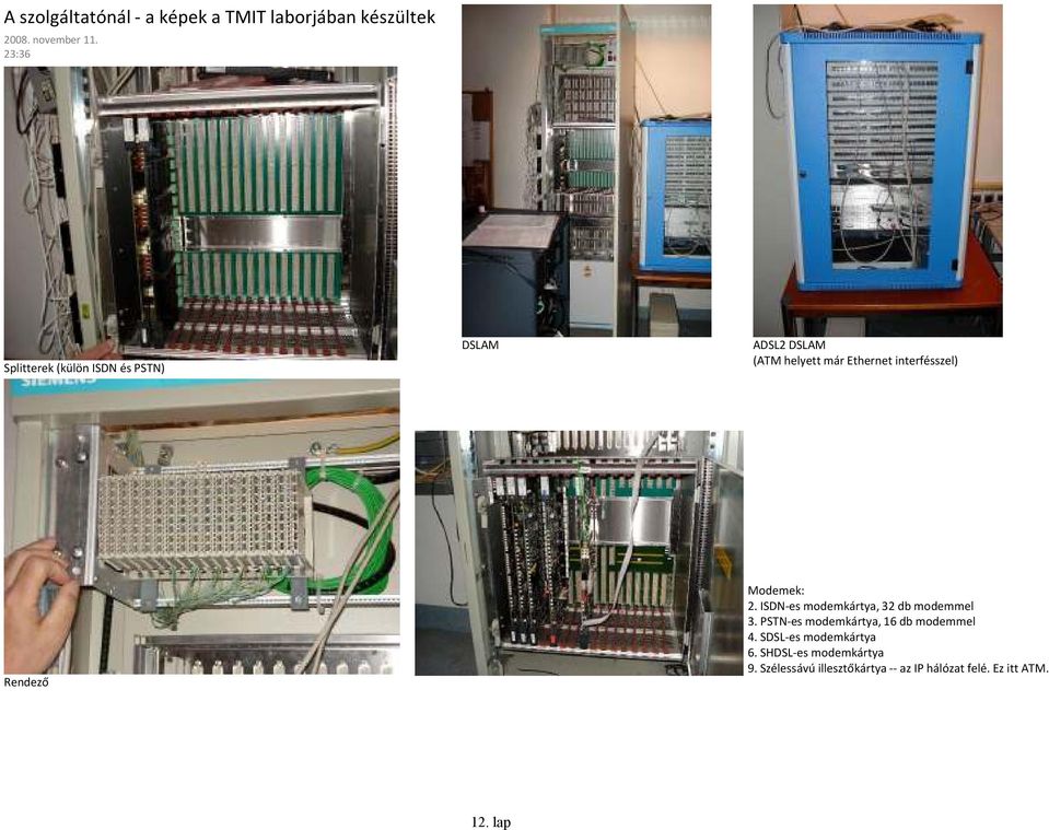 Rendező Modemek: 2. ISDN-es modemkártya, 32 db modemmel 3.