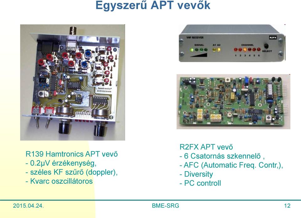oszcillátoros R2FX APT vevő - 6 Csatornás szkennelő, - AFC