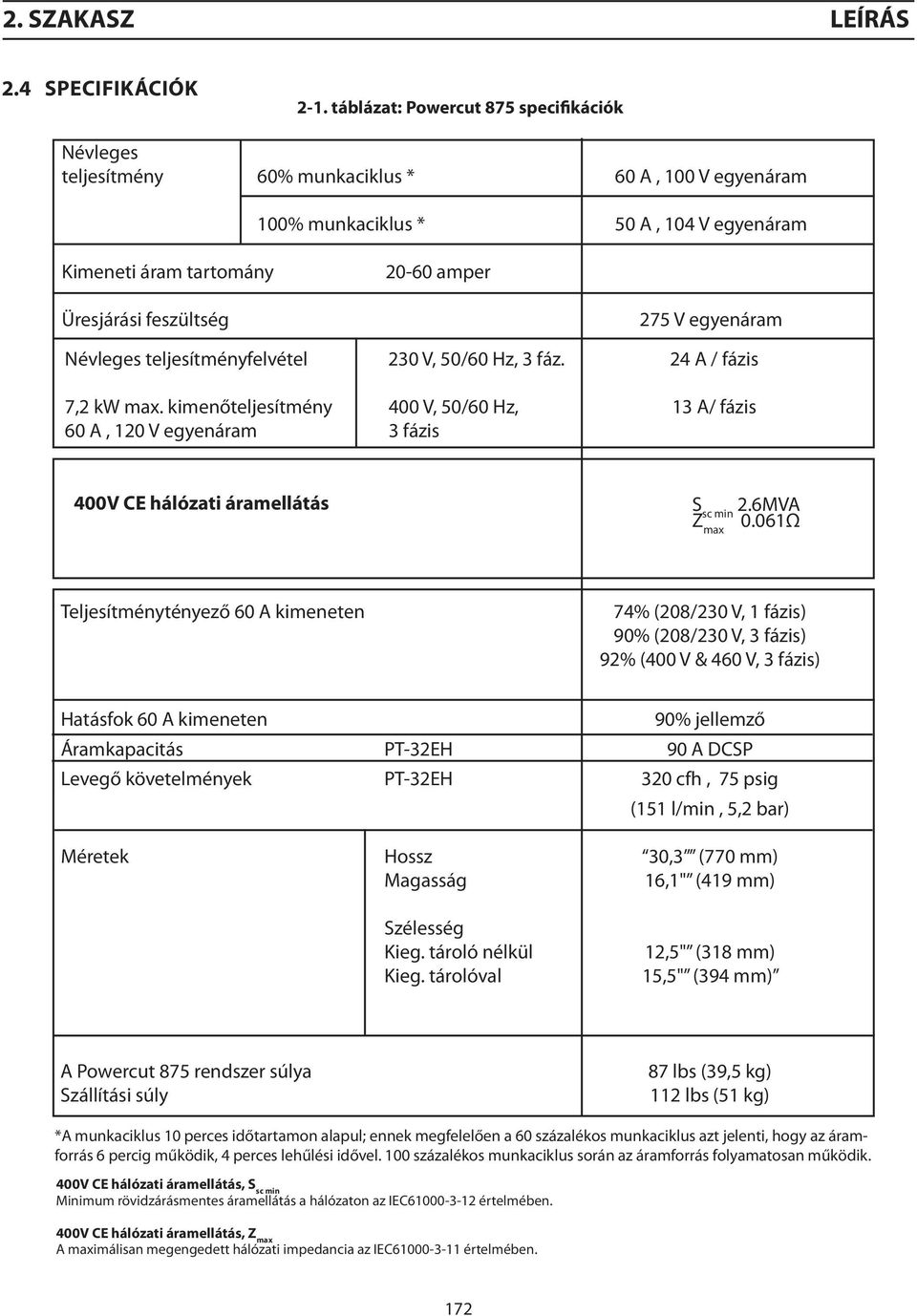 275 V egyenáram Névleges teljesítményfelvétel 230 V, 50/60 Hz, 3 fáz. 24 A / fázis 7,2 kw max.