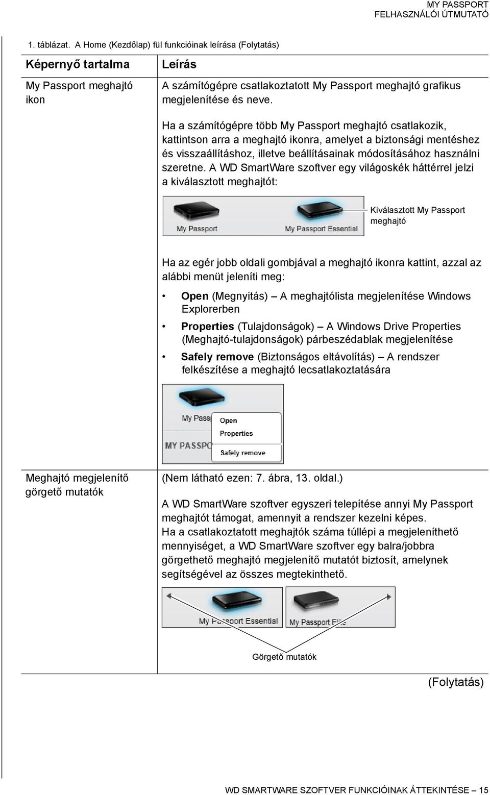 Ha a számítógépre több My Passport meghajtó csatlakozik, kattintson arra a meghajtó ikonra, amelyet a biztonsági mentéshez és visszaállításhoz, illetve beállításainak módosításához használni szeretne.