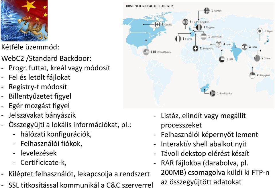 lokális információkat, pl.