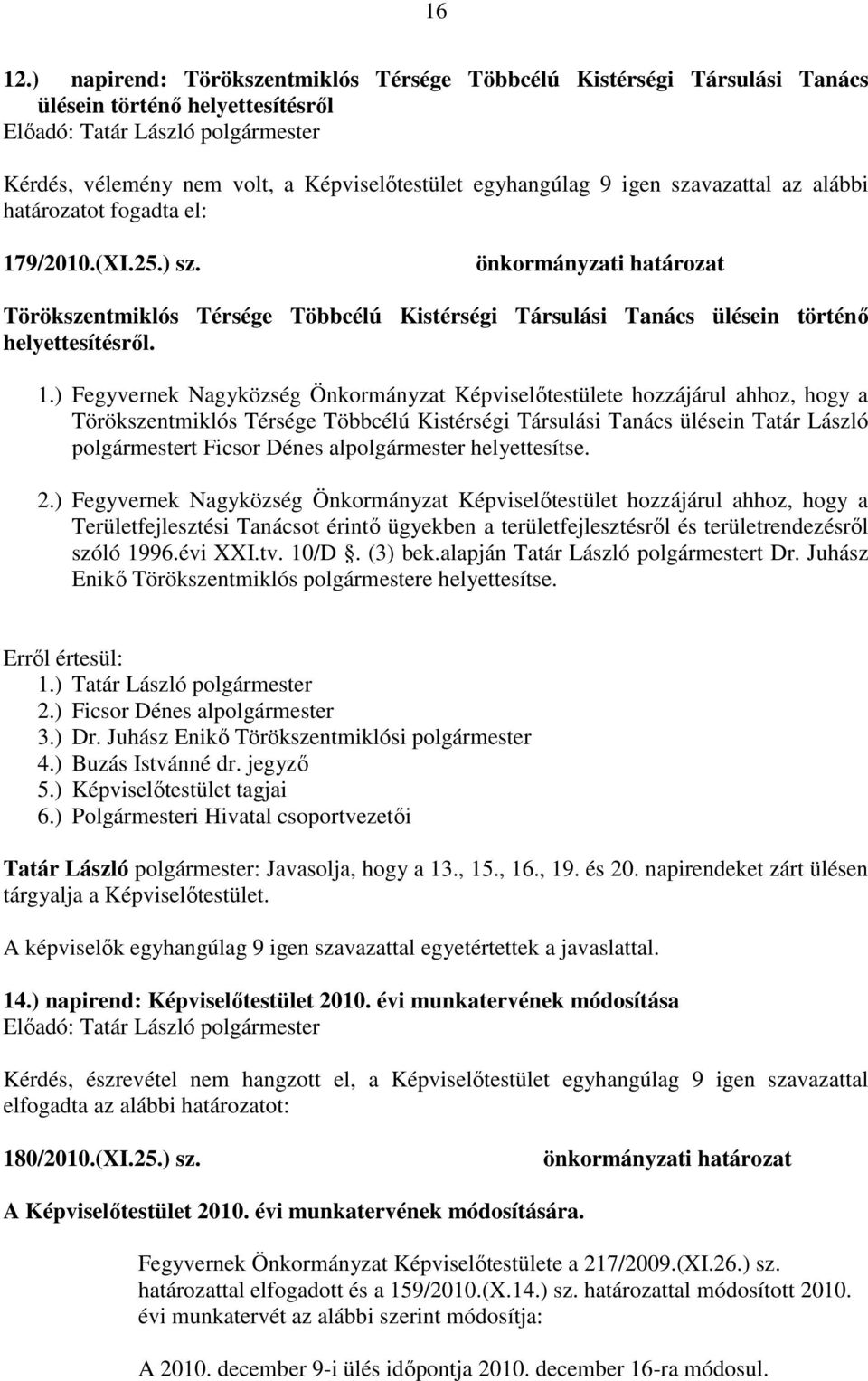 határozatot fogadta el: 17