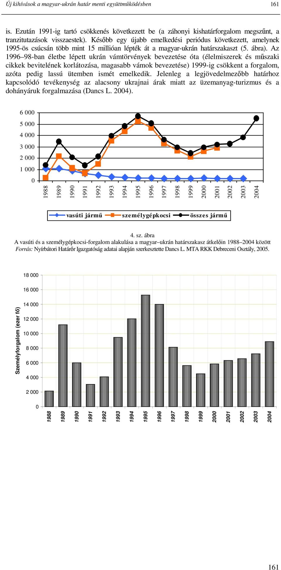Az 1996 98-ban életbe lépett ukrán vámtörvények bevezetése óta (élelmiszerek és mőszaki cikkek bevitelének korlátozása, magasabb vámok bevezetése) 1999-ig csökkent a forgalom, azóta pedig lassú
