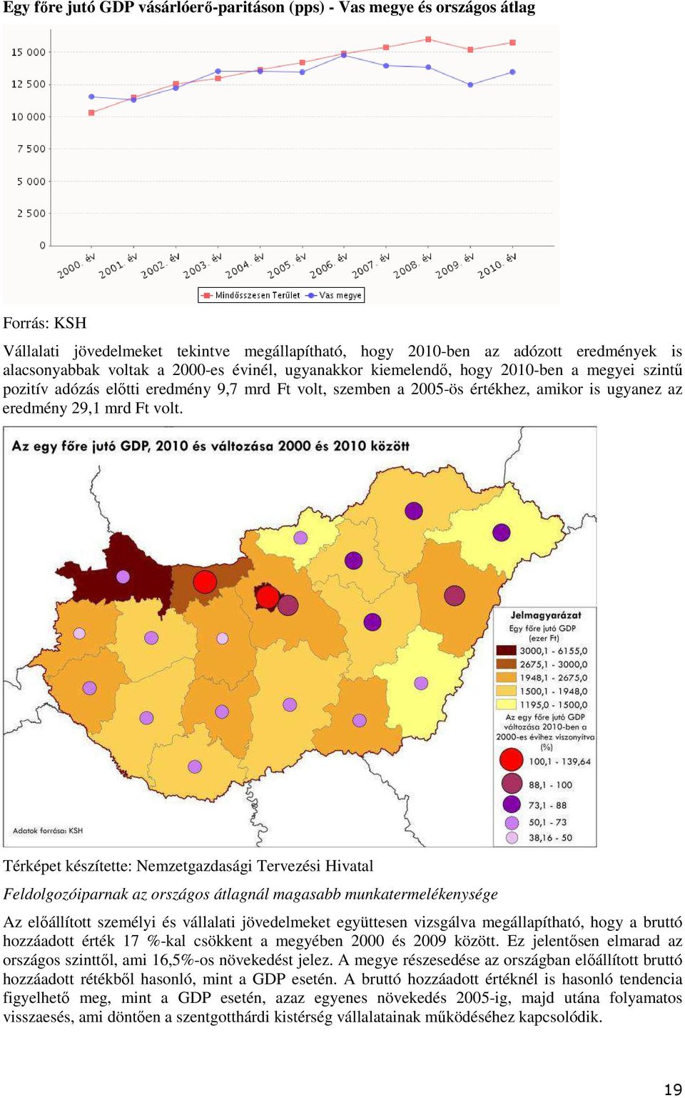 Térképet készítette: Nemzetgazdasági Tervezési Hivatal Feldlgzóiparnak az rszágs átlagnál magasabb munkatermelékenysége Az előállíttt személyi és vállalati jövedelmeket együttesen vizsgálva