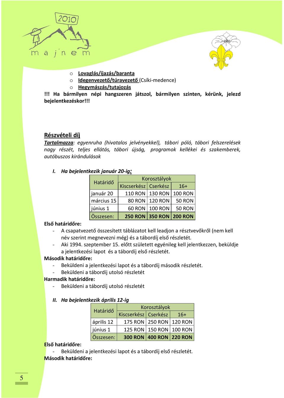 kirándulások I.