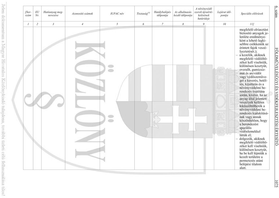 elõírások 1 2 3 4 5 6 7 8 9 10 11] megfelelõ elriasztást biztosító anyagok jelenléte eredményeként a lehetõ legkisebbre csökkentik az érintett fajok veszélyeztetését.