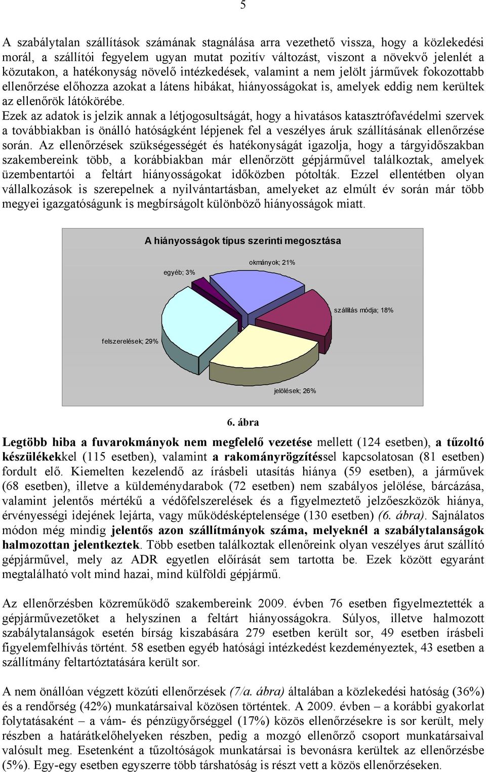 Ezek az adatok is jelzik annak a létjogosultságát, hogy a hivatásos katasztrófavédelmi szervek a továbbiakban is önálló hatóságként lépjenek fel a veszélyes áruk szállításának ellenőrzése során.