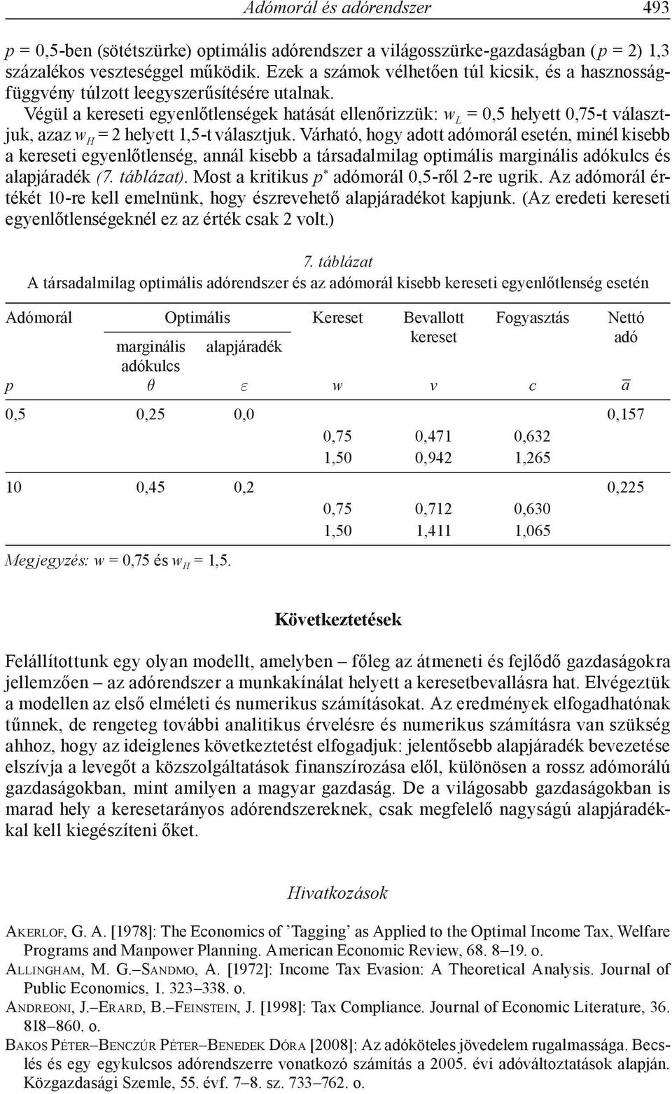 Végül a kereseti egyenlőtlenségek hatását ellenőrizzük: w L = 0,5 helyett 0,75-t választjuk, azaz w H = 2 helyett 1,5-t választjuk.