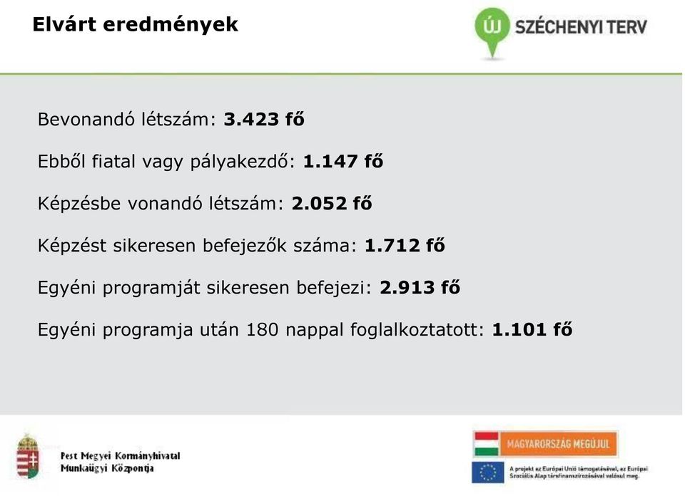 147 fő Képzésbe vonandó létszám: 2.