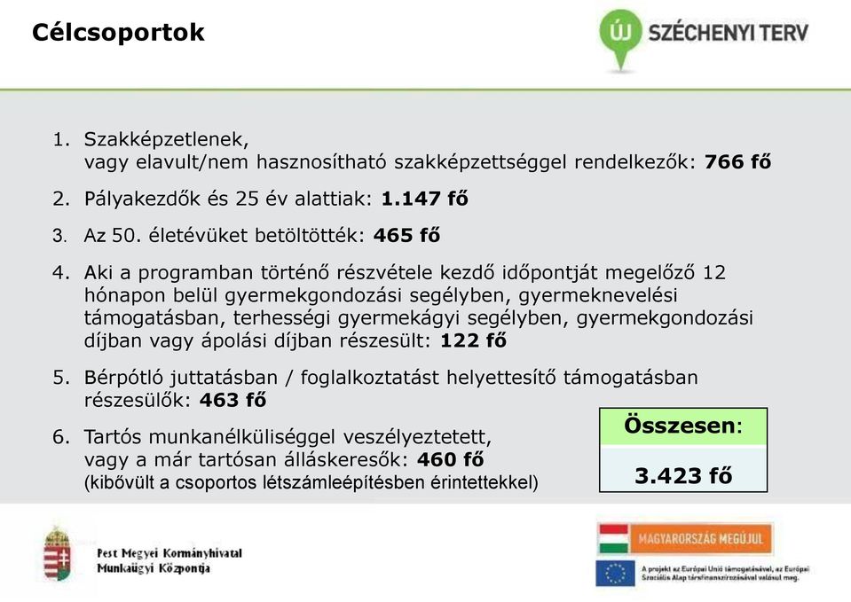 Aki a programban történő részvétele kezdő időpontját megelőző 12 hónapon belül gyermekgondozási segélyben, gyermeknevelési támogatásban, terhességi gyermekágyi