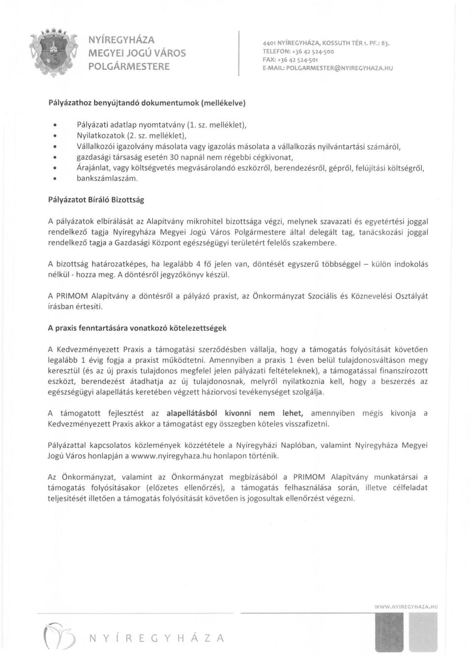 melléklet), Nyilatkozatok (2. sz.