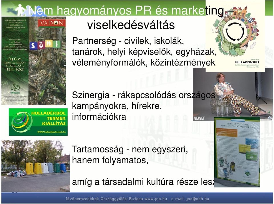 közintézmények Szinergia - rákapcsolódás országos kampányokra, hírekre,