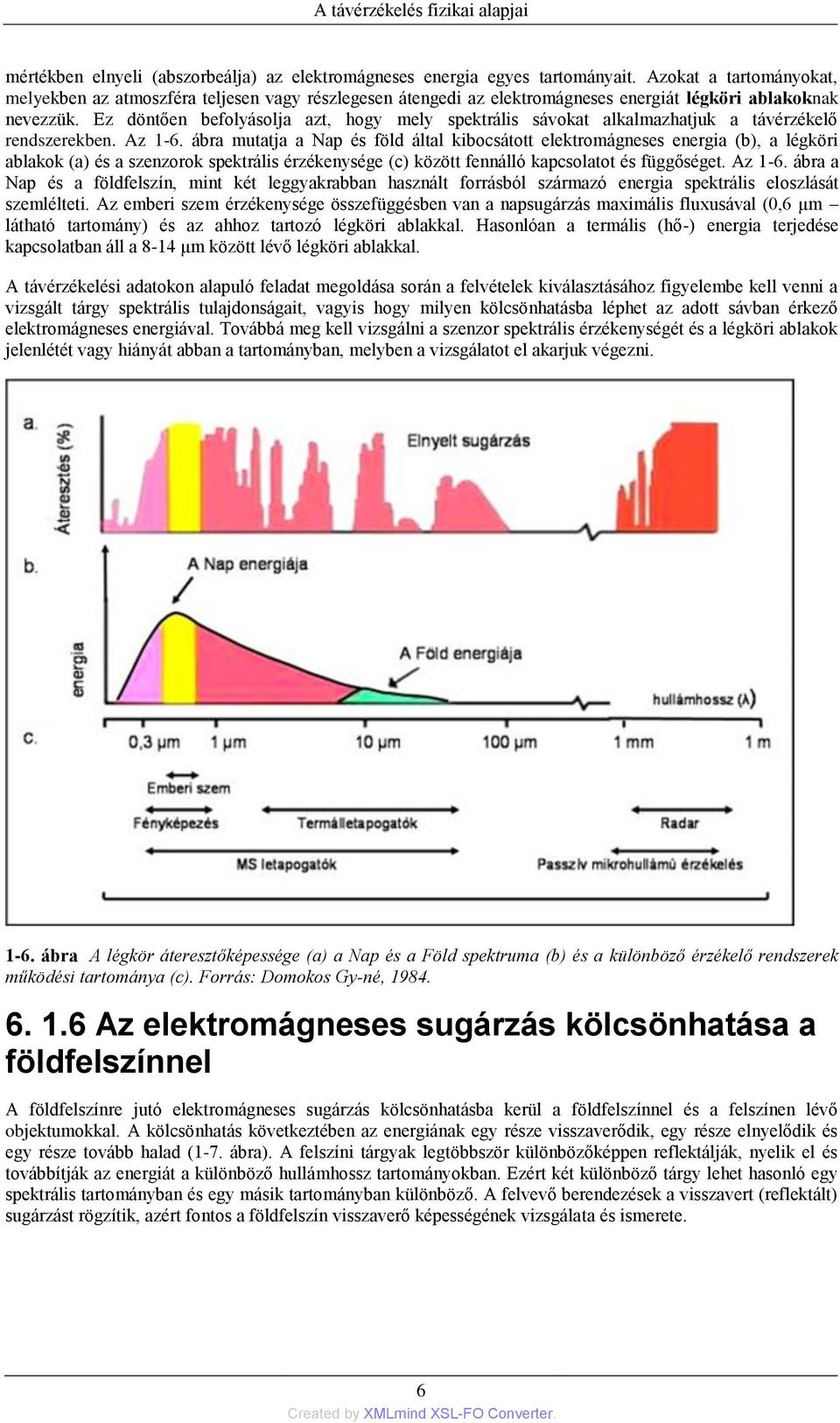 Ez döntően befolyásolja azt, hogy mely spektrális sávokat alkalmazhatjuk a távérzékelő rendszerekben. Az 1-6.