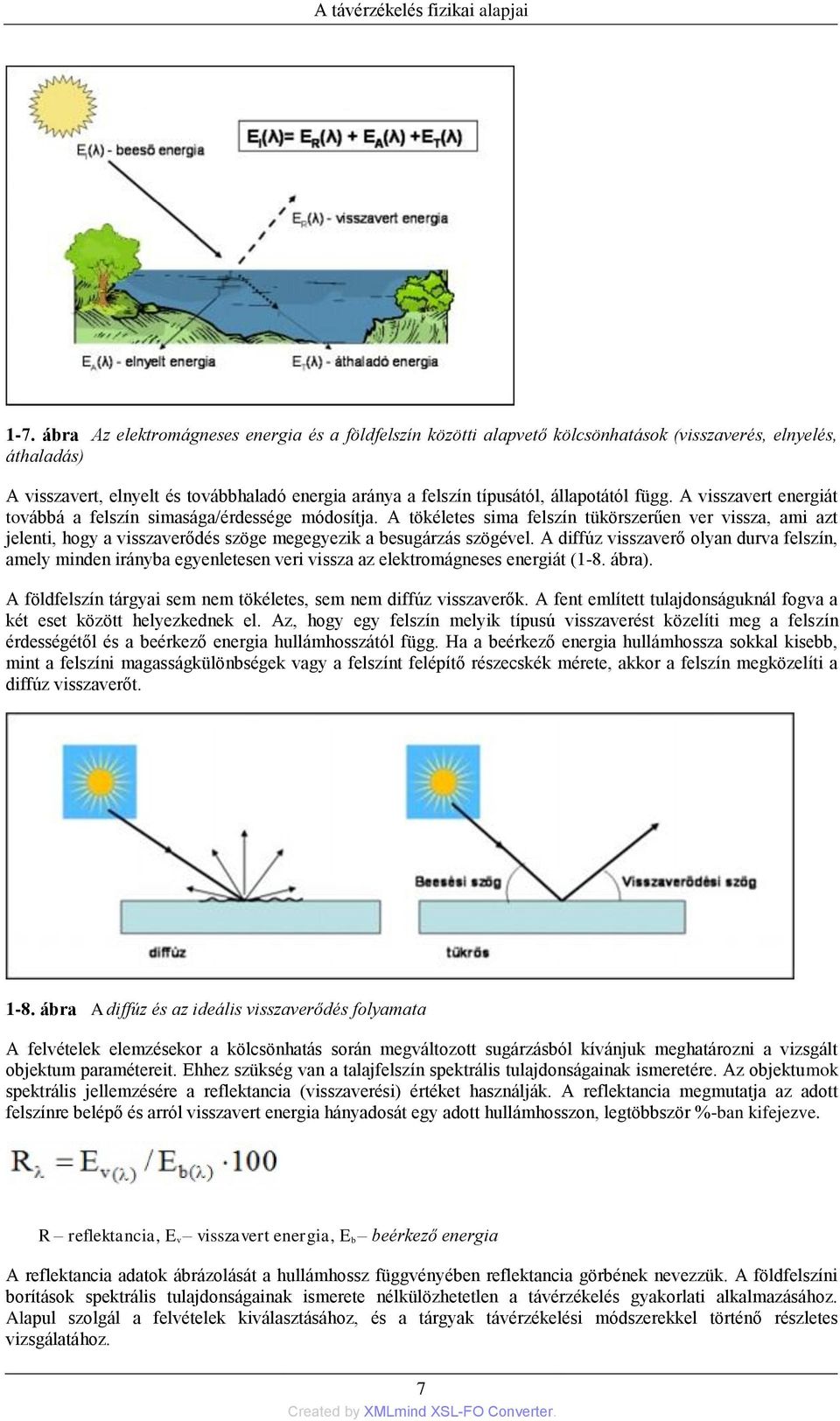 A tökéletes sima felszín tükörszerűen ver vissza, ami azt jelenti, hogy a visszaverődés szöge megegyezik a besugárzás szögével.