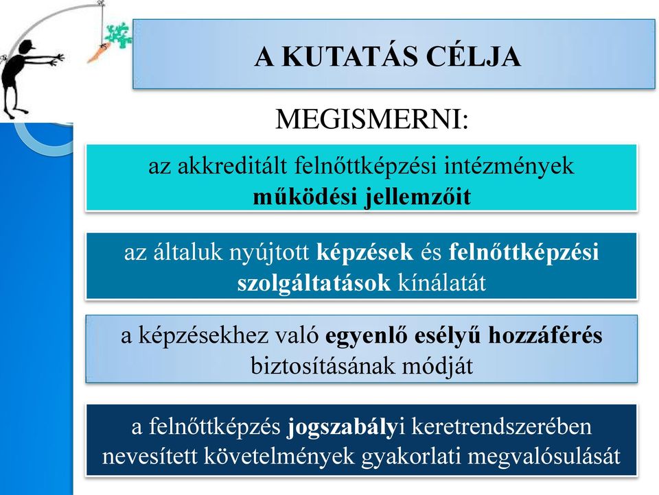 kínálatát a képzésekhez való egyenlő esélyű hozzáférés biztosításának módját a