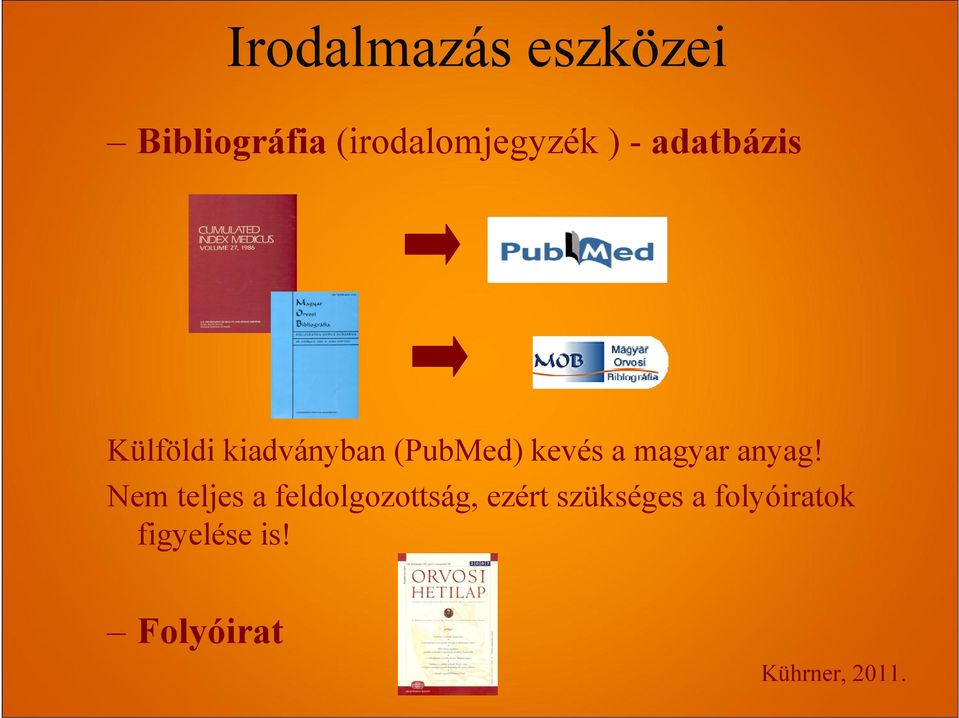 kiadványban (PubMed) kevés a magyar anyag!