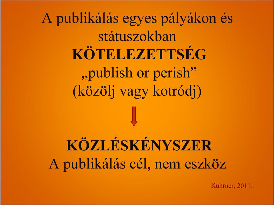 or perish (közölj vagy kotródj)