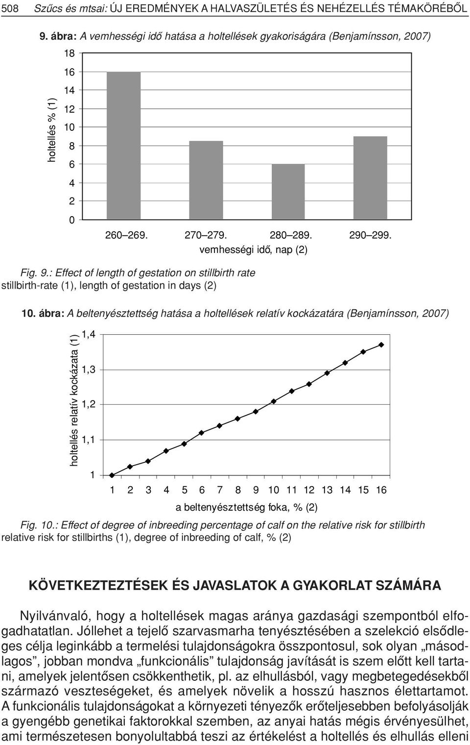 : Effect of length of gestation on stillbirth rate stillbirth-rate (1), length of gestation in days (2) 10.